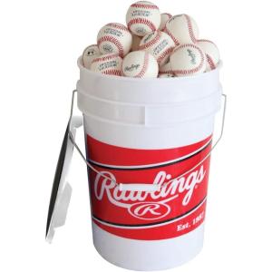 Rawlings | Official League Competition Grade Baseballs | ROLB1X | Game/Practice Use | Youth/14U | Bucket | 24 Count