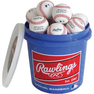 Rawlings Rawlings | Official League Baseballs | Ages 12U | Leather Cover | Game/Practice Use | 24 Count | Box or Bucket Options(white)