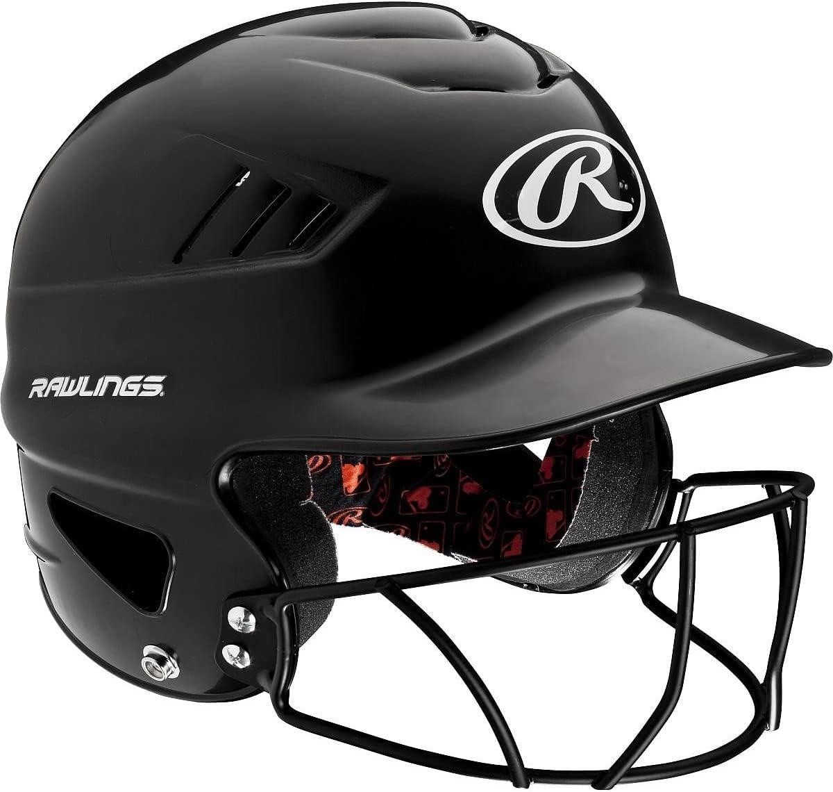 imageRawlings  COOLFLO Batting Helmet  6 12  7 12 One Size Fits Most  Facemask Option  Multiple ColorsBlack  Facemask