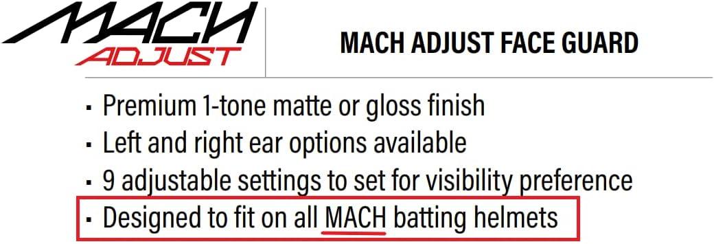 imageRawlings MACH Adjust Face Guard Adjustable Extension Piece Fits Mach Series Helmets Gloss LHB amp RHB OptionsCardinal