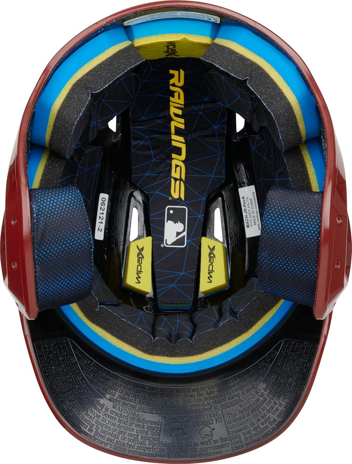 imageRawlings  MACH Baseball Batting Helmet  Gloss  JR amp SR Sizes  Multiple ColorsGloss Cardinal