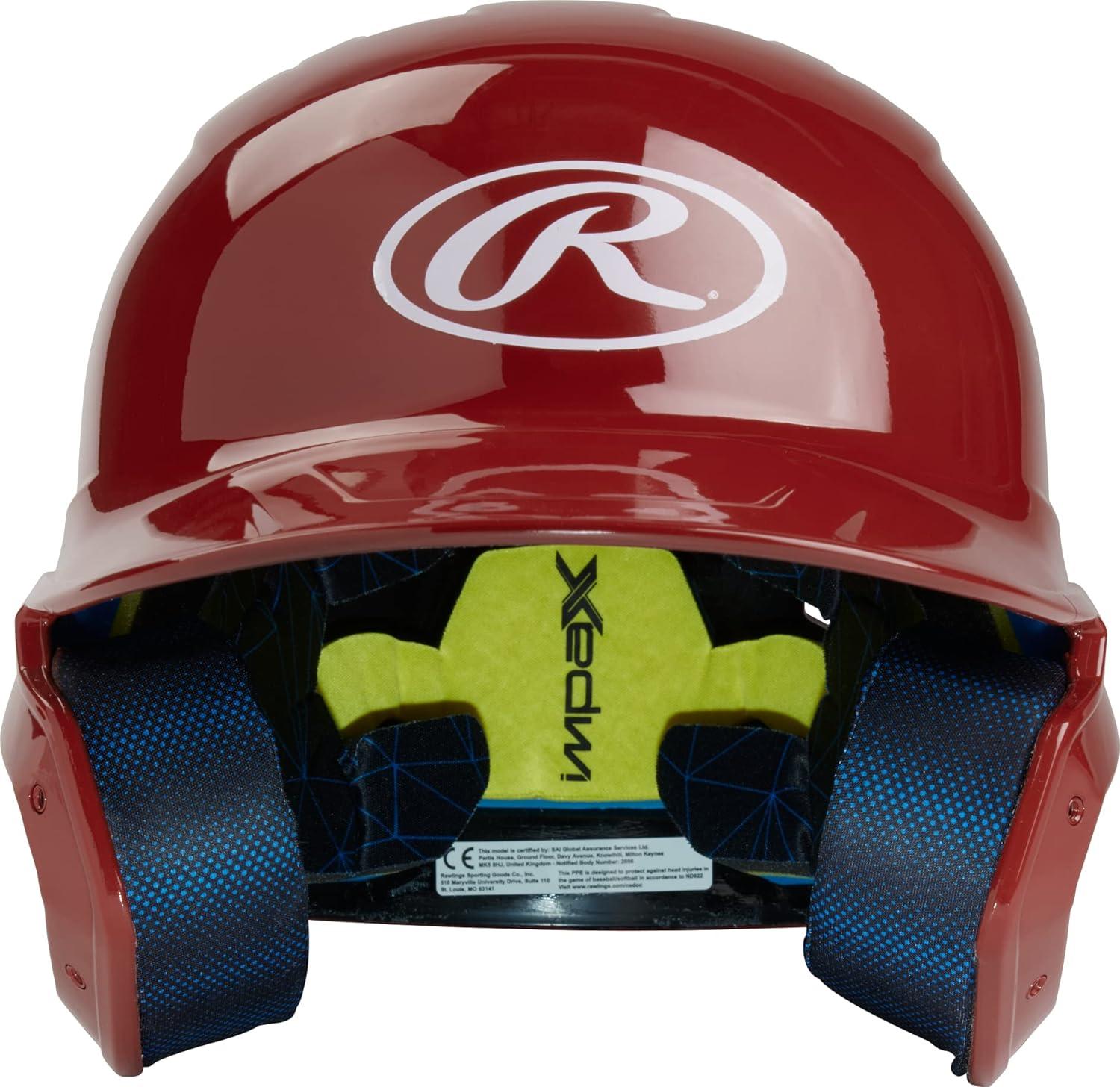 imageRawlings  MACH Baseball Batting Helmet  Gloss  JR amp SR Sizes  Multiple ColorsGloss Cardinal