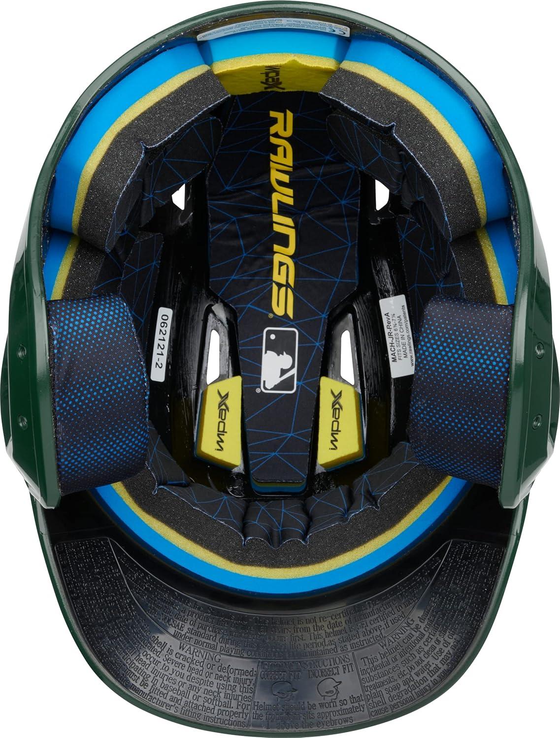 imageRawlings  MACH Baseball Batting Helmet  Gloss  JR amp SR Sizes  Multiple ColorsGloss Dark Green