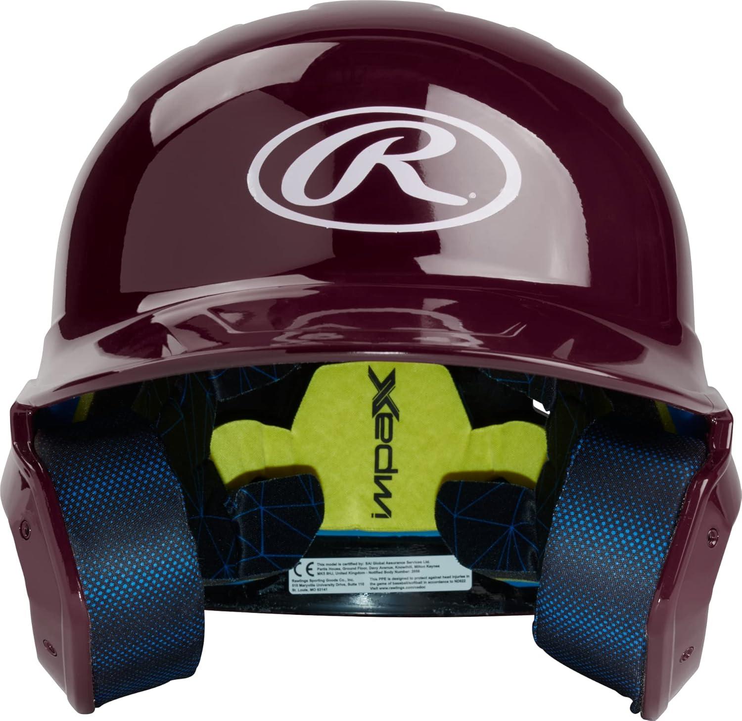 imageRawlings  MACH Baseball Batting Helmet  Gloss  JR amp SR Sizes  Multiple ColorsGloss Maroon