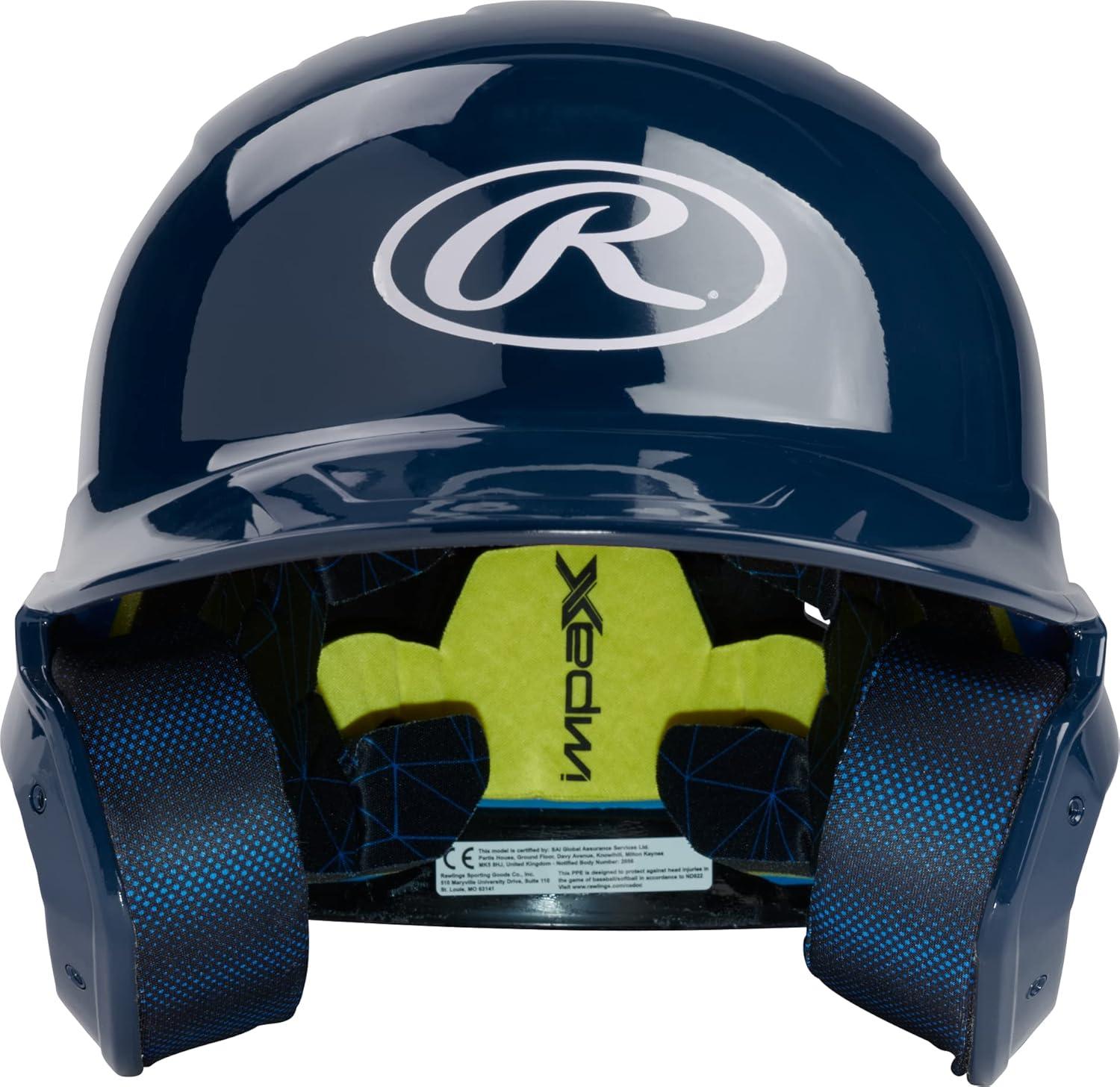imageRawlings  MACH Baseball Batting Helmet  Gloss  JR amp SR Sizes  Multiple ColorsGloss Navy
