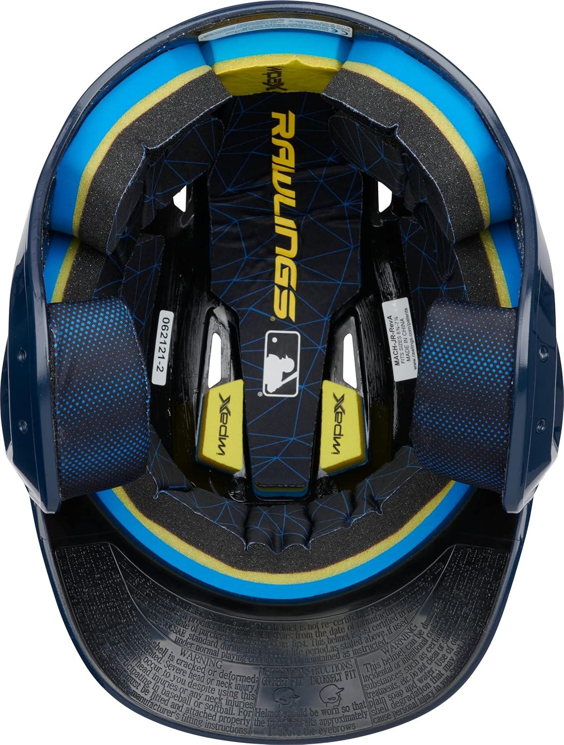 imageRawlings  MACH Baseball Batting Helmet  Gloss  JR amp SR Sizes  Multiple ColorsGloss Navy