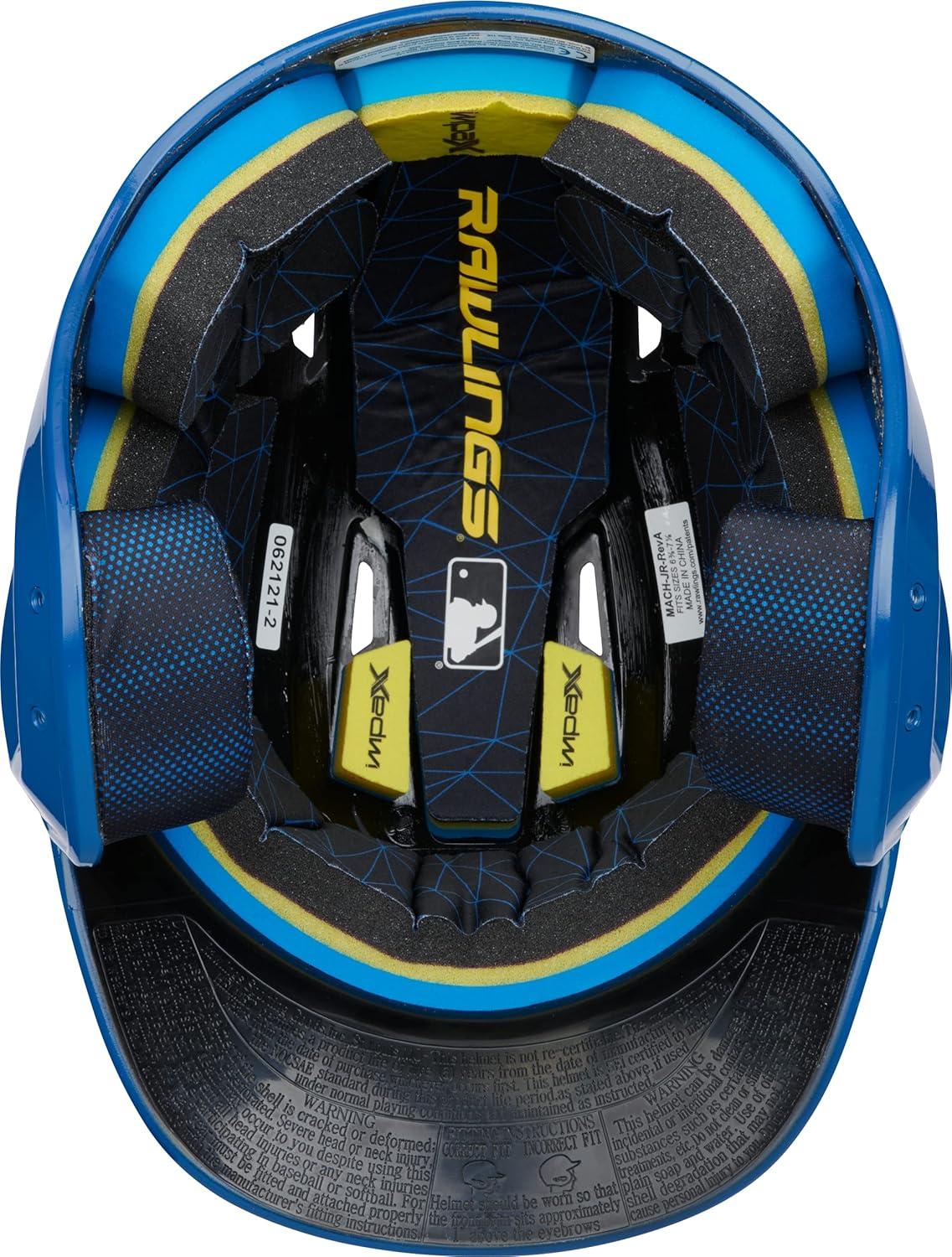 imageRawlings  MACH Baseball Batting Helmet  Gloss  JR amp SR Sizes  Multiple ColorsGloss Royal