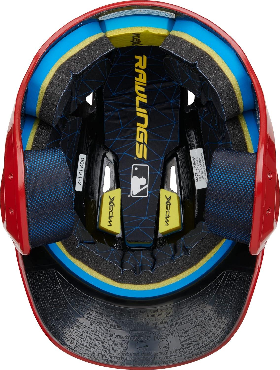 imageRawlings  MACH Baseball Batting Helmet  Gloss  JR amp SR Sizes  Multiple ColorsGloss Scarlet