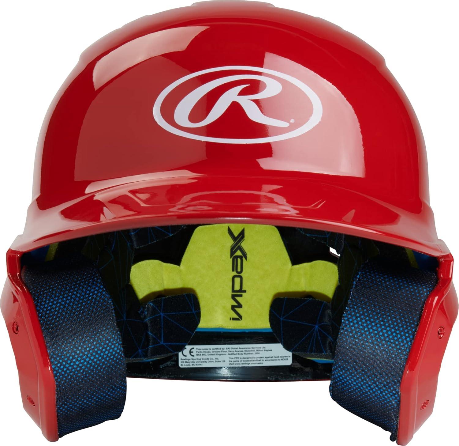 imageRawlings  MACH Baseball Batting Helmet  Gloss  JR amp SR Sizes  Multiple ColorsGloss Scarlet