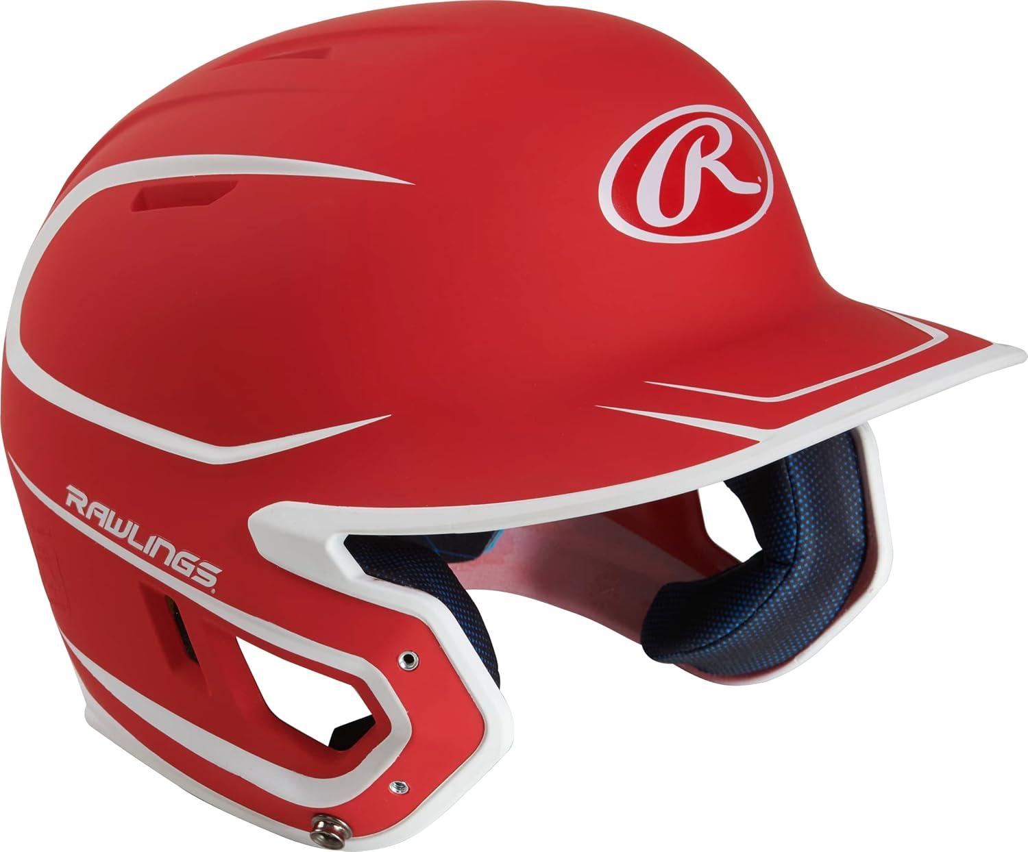 imageRawlings MACH Baseball Batting Helmet Matte Two Tone JR amp SR Sizes Multiple ColorsMatte ScarletWhite