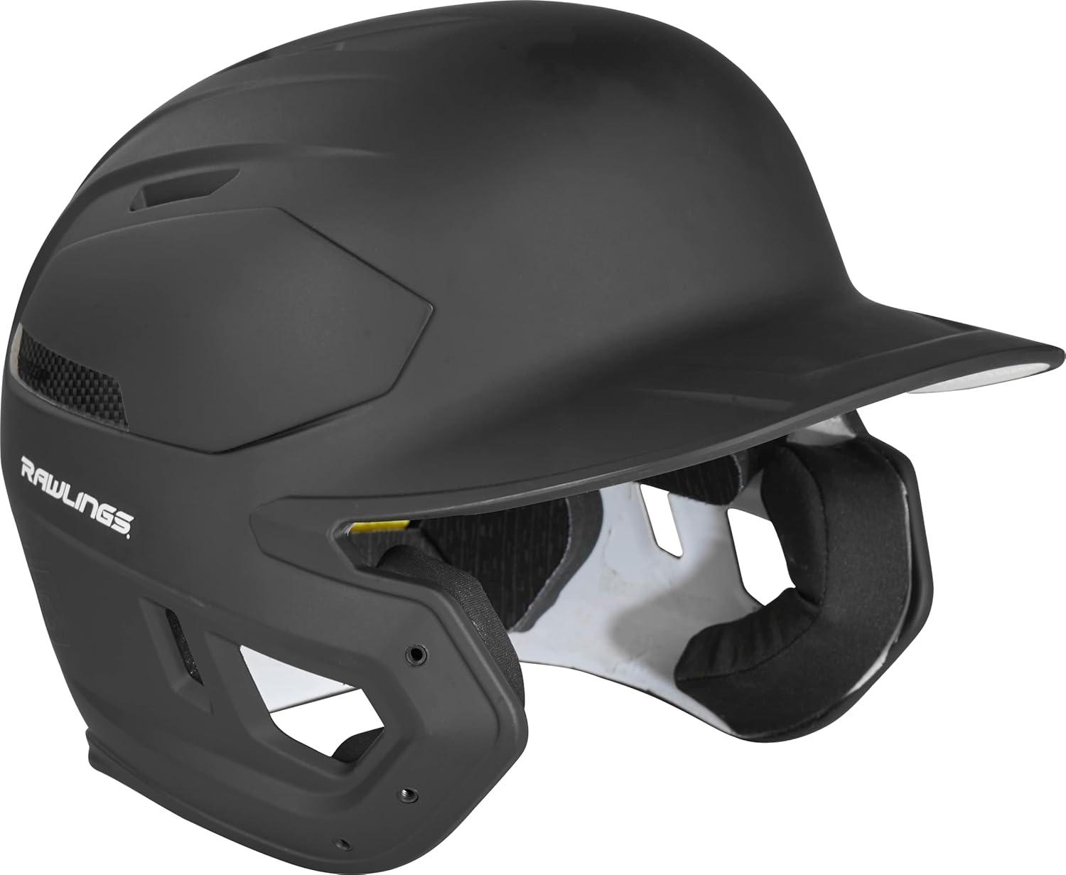 imageRawlings  MACH Carbon Baseball Batting Helmet  Matte  Multiple Sizes  Multiple ColorsMatte Black