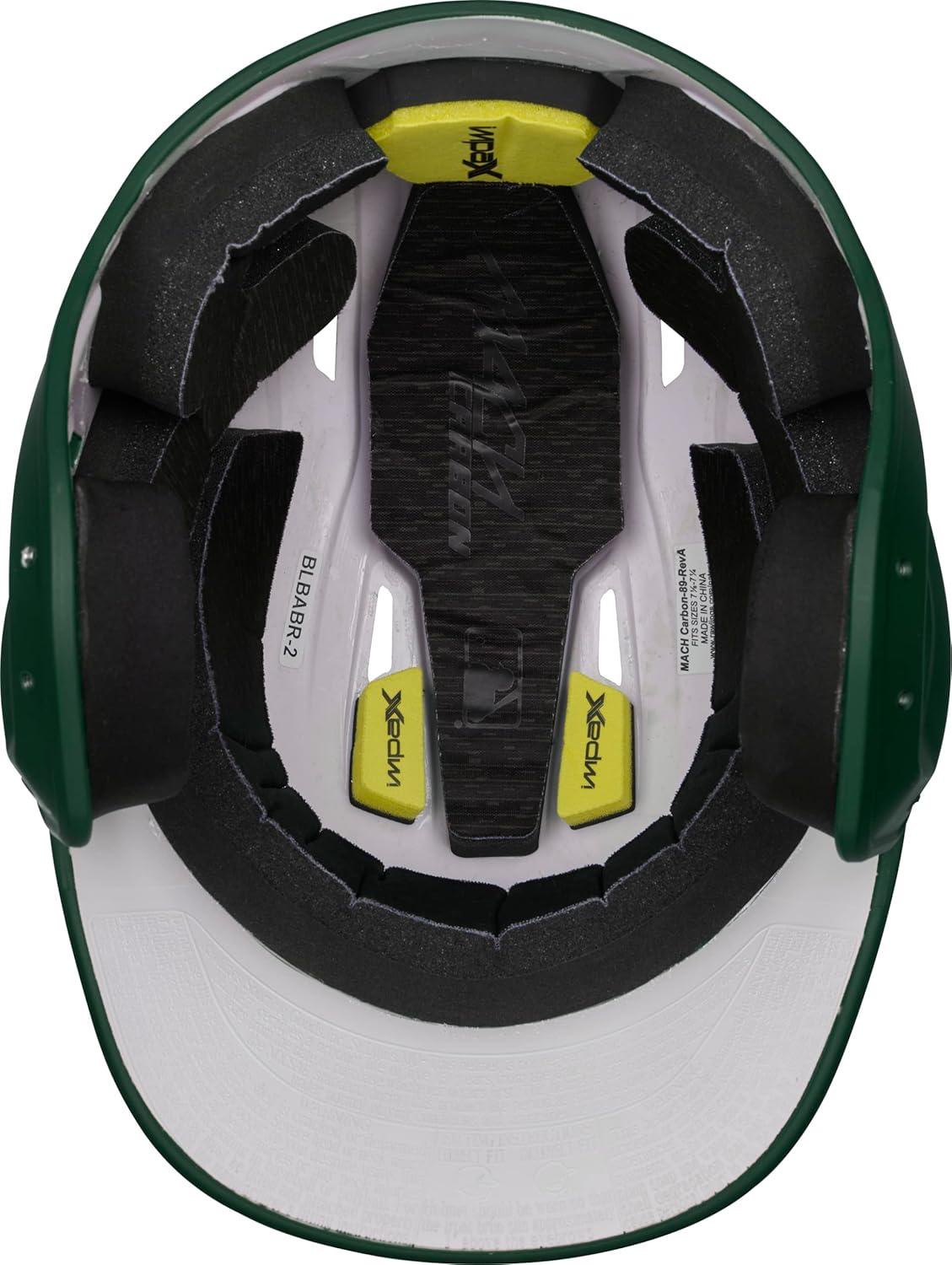 imageRawlings  MACH Carbon Baseball Batting Helmet  Matte  Multiple Sizes  Multiple ColorsMatte Dark Green