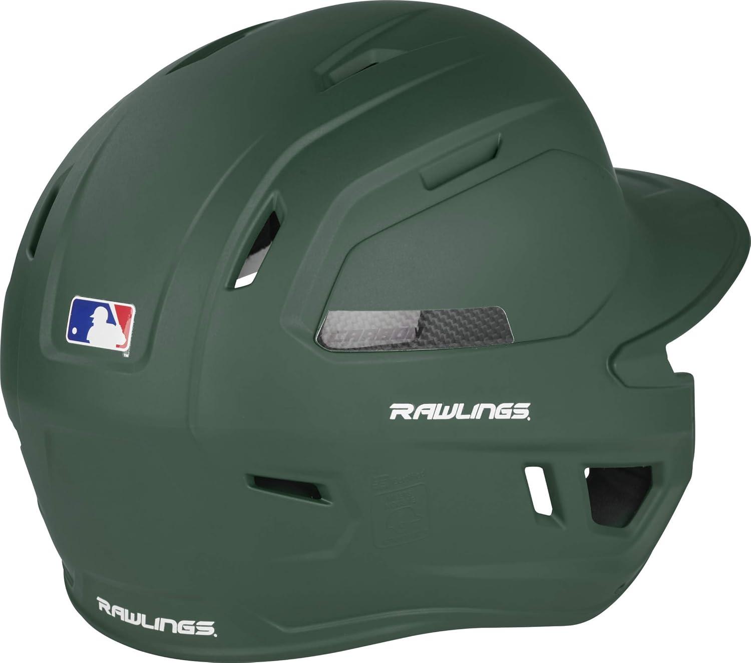 imageRawlings  MACH Carbon Baseball Batting Helmet  Matte  Multiple Sizes  Multiple ColorsMatte Dark Green