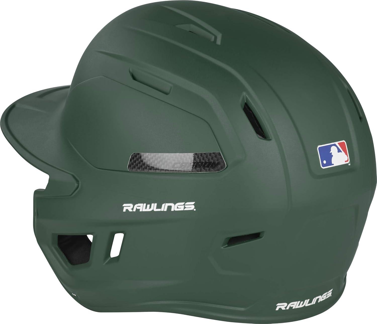 imageRawlings  MACH Carbon Baseball Batting Helmet  Matte  Multiple Sizes  Multiple ColorsMatte Dark Green