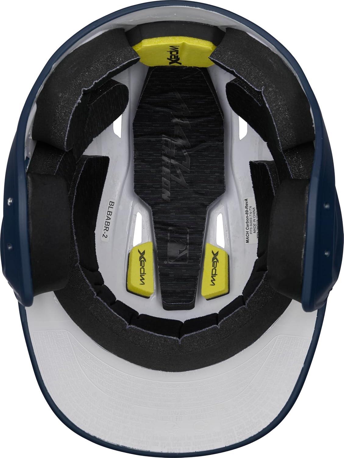imageRawlings  MACH Carbon Baseball Batting Helmet  Matte  Multiple Sizes  Multiple ColorsMatte Navy