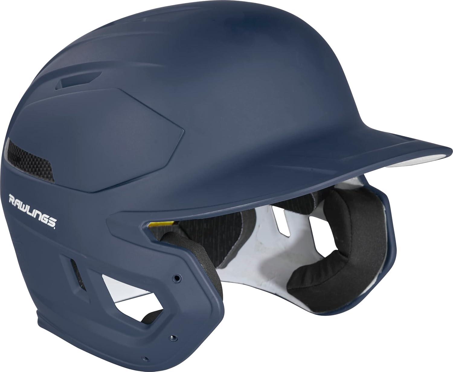 imageRawlings  MACH Carbon Baseball Batting Helmet  Matte  Multiple Sizes  Multiple ColorsMatte Navy