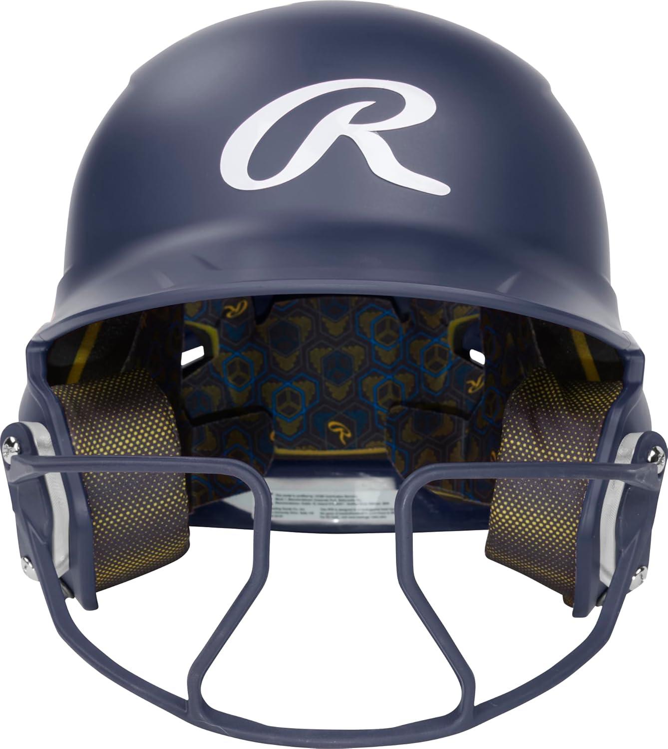 imageRawlings MACH HIVIZ Fastpitch Softball Batting Helmet Face Guard AttachedNavy