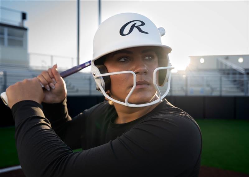 imageRawlings MACH HIVIZ Fastpitch Softball Batting Helmet Face Guard AttachedNavy