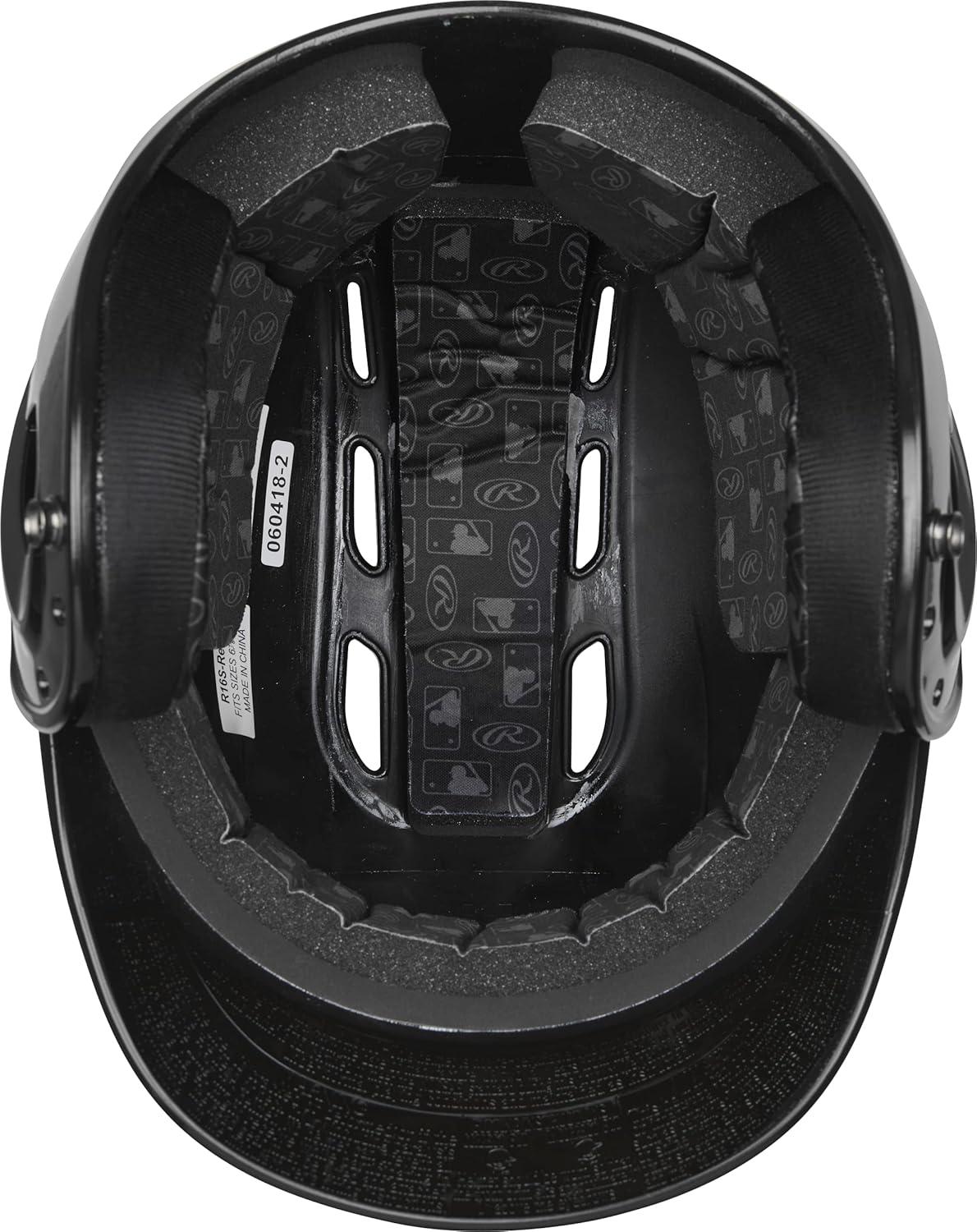 imageRawlings  R16 Velo Baseball Batting Helmet  Gloss  JR amp SR Sizes  Multiple ColorsGloss Black