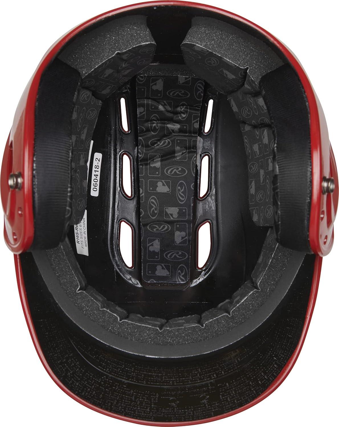 imageRawlings  R16 Velo Baseball Batting Helmet  Gloss  JR amp SR Sizes  Multiple ColorsGloss Scarlet