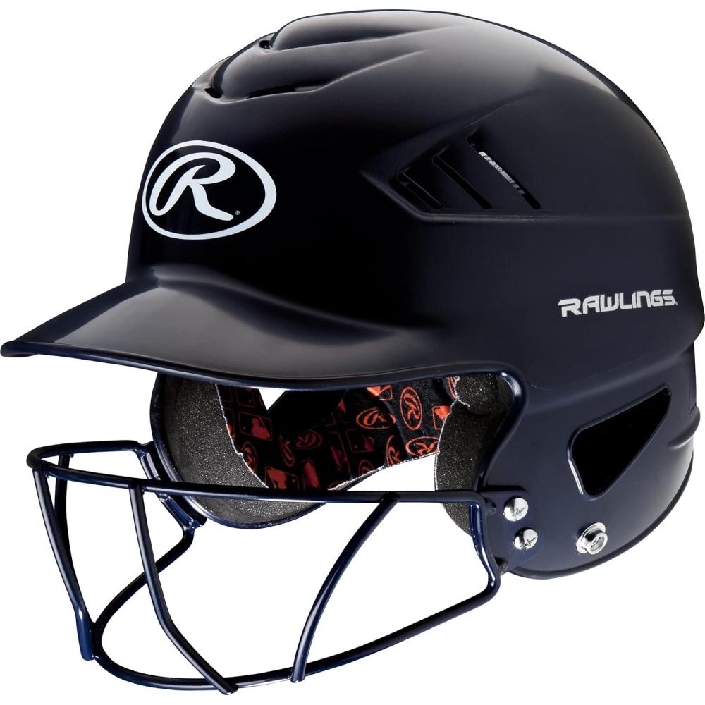 imageRawlings  COOLFLO Batting Helmet  6 12  7 12 One Size Fits Most  Facemask Option  Multiple ColorsNavy  Facemask