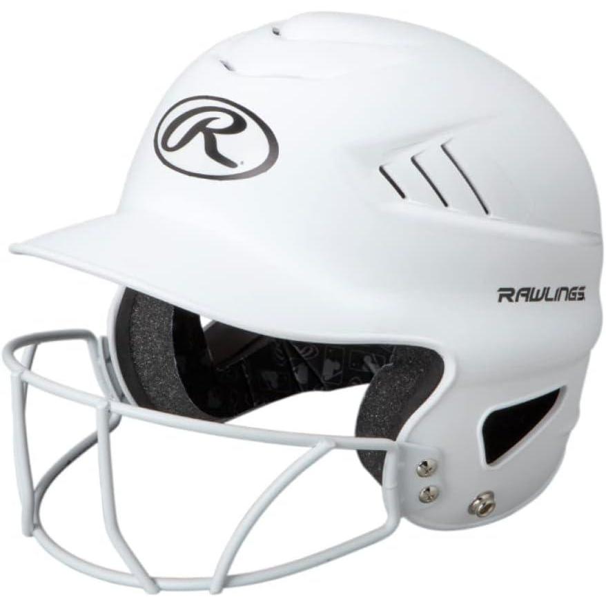 imageRawlings  COOLFLO Batting Helmet with Facemask  Fastpitch Softball  One Size Fits Most 6 12  7 12Matte White