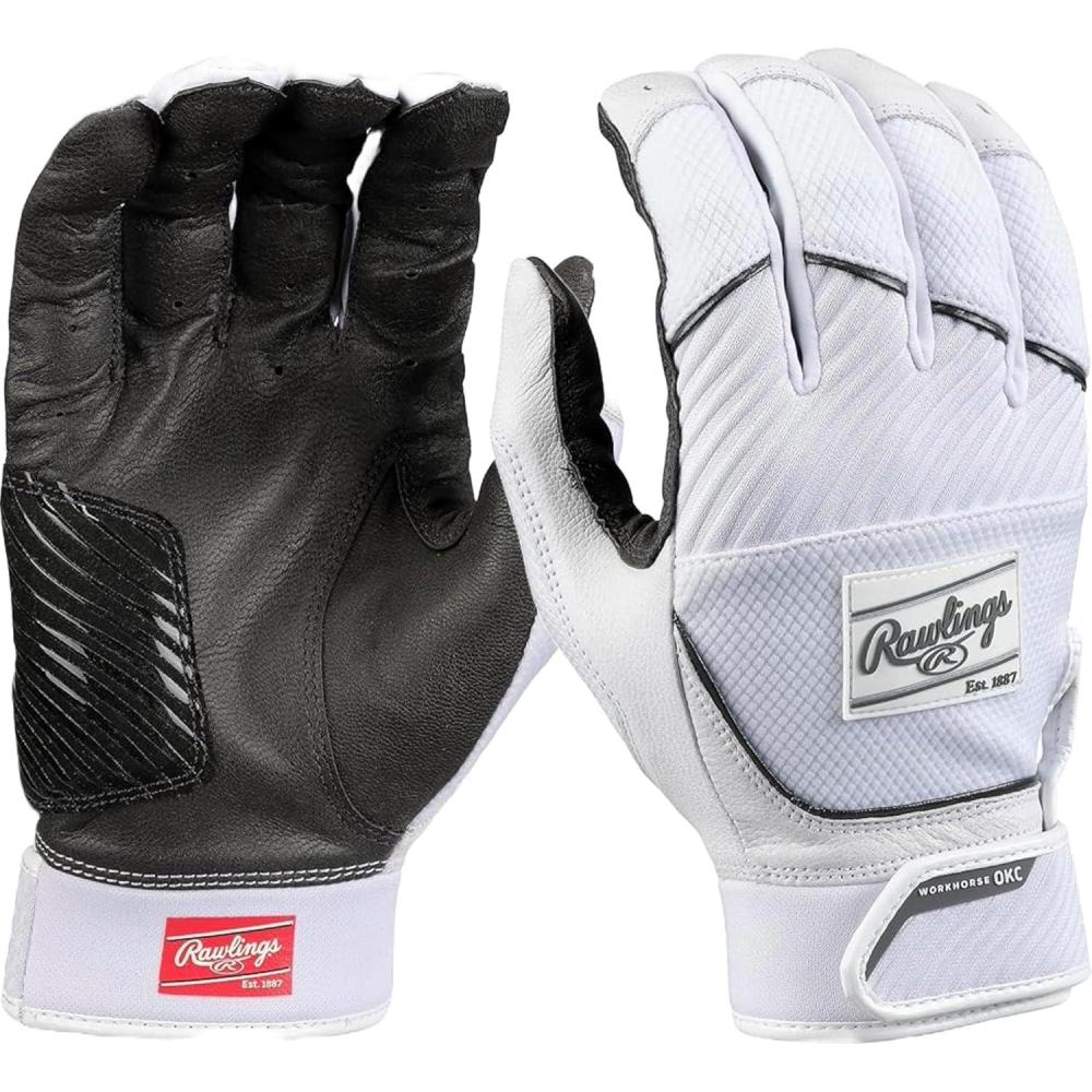 imageRawlings  Workhorse OKC Fastpitch Softball Batting Gloves  Adult  Multiple ColorsWhite