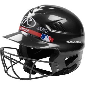 Rawlings | COOLFLO Batting Helmet | 6 1/2″ – 7 1/2″ One Size Fits Most | Facemask Option | Multiple Colors(Black + Facemask | Vapor)