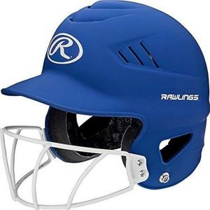 Rawlings | COOLFLO Batting Helmet with Facemask | Fastpitch Softball | One Size Fits Most (6 1/2” – 7 1/2”)(Matte Royal)