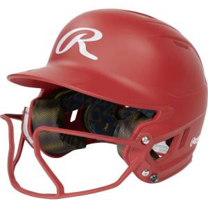 Rawlings | MACH HI-VIZ Fastpitch Softball Batting Helmet | Face Guard Attached(Scarlet)