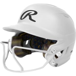 Rawlings | MACH HI-VIZ Fastpitch Softball Batting Helmet | Face Guard Attached(White)