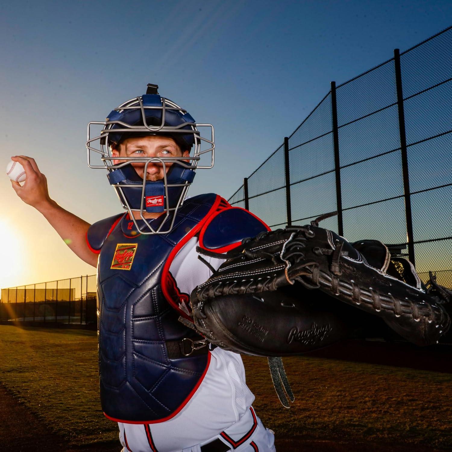 imageRawlings CatchersUmpire Facemask Cage BaseballSoftball Traditional amp Lightweight OptionsScarlet