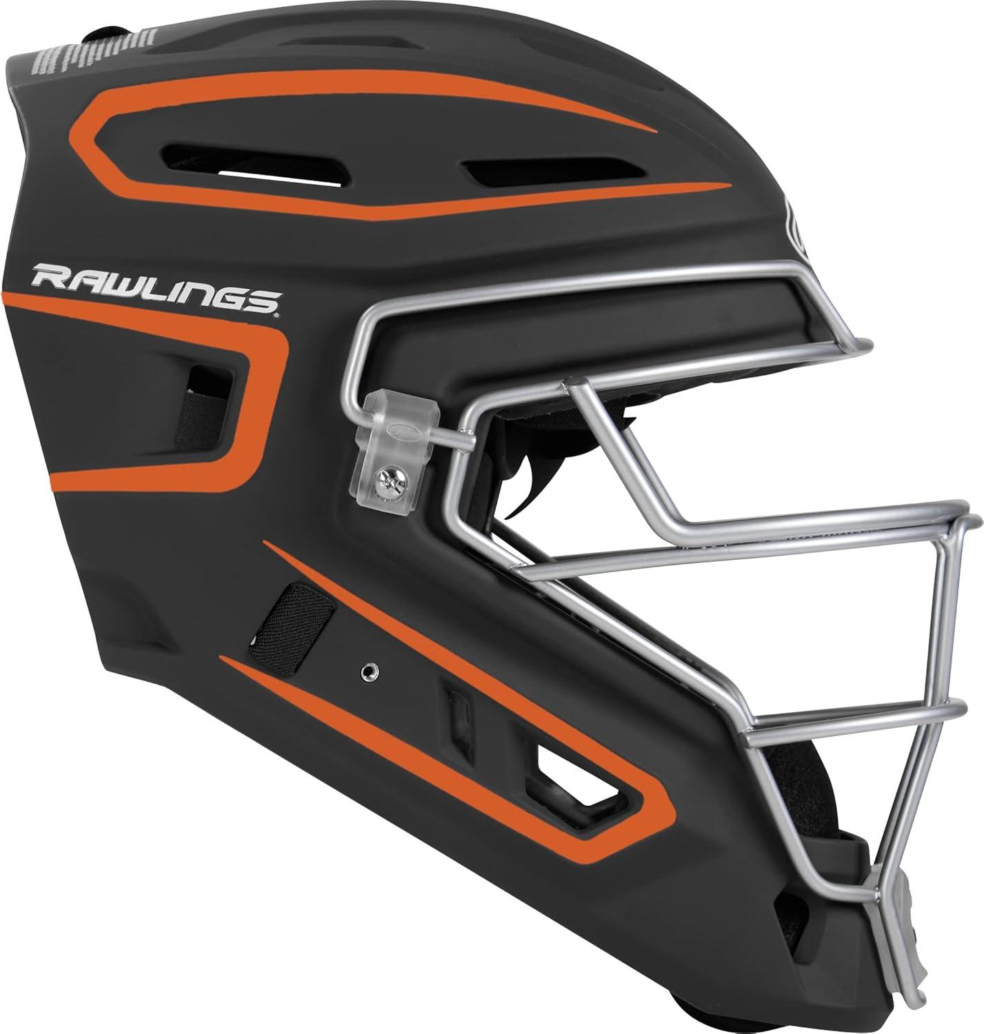 imageRawlings  Velo 20 Catchers Helmet  Baseball  Junior amp Senior Sizing  Multiple ColorsBlackOrange