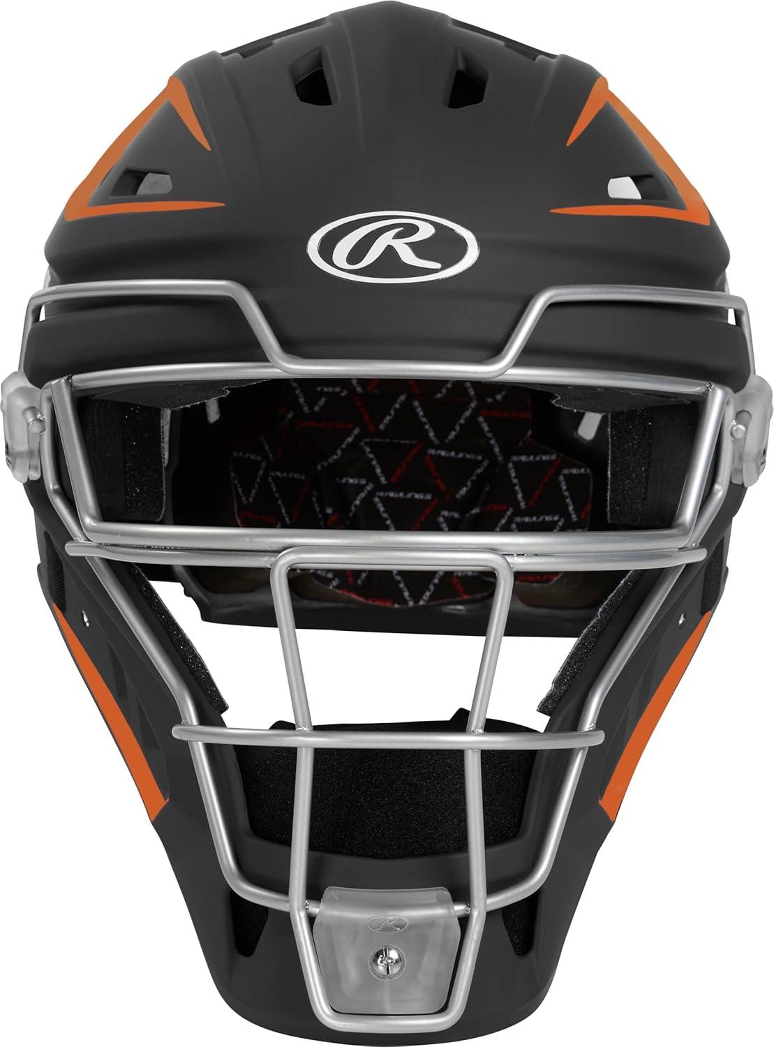 imageRawlings  Velo 20 Catchers Helmet  Baseball  Junior amp Senior Sizing  Multiple ColorsBlackOrange