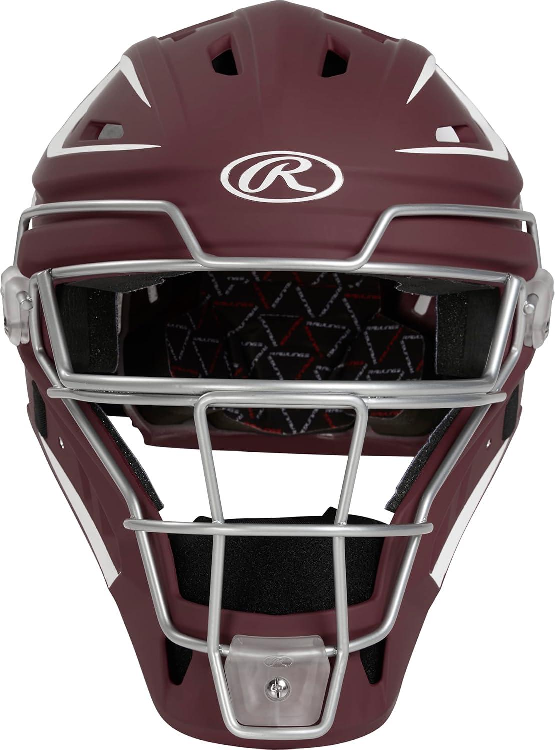 imageRawlings  Velo 20 Catchers Helmet  Baseball  Junior amp Senior Sizing  Multiple ColorsMaroonWhite