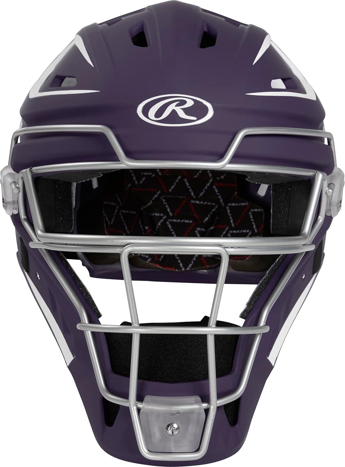 imageRawlings  Velo 20 Catchers Helmet  Baseball  Junior amp Senior Sizing  Multiple ColorsPurpleWhite