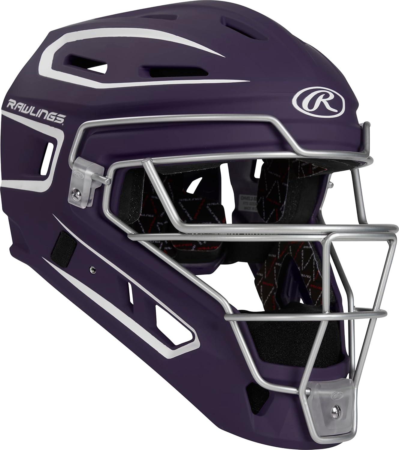 imageRawlings  Velo 20 Catchers Helmet  Baseball  Junior amp Senior Sizing  Multiple ColorsPurpleWhite