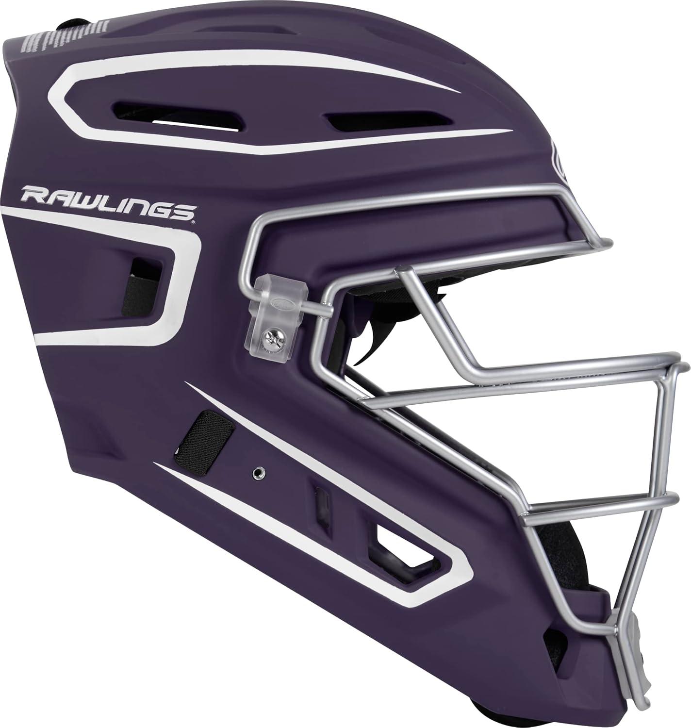 imageRawlings  Velo 20 Catchers Helmet  Baseball  Junior amp Senior Sizing  Multiple ColorsPurpleWhite
