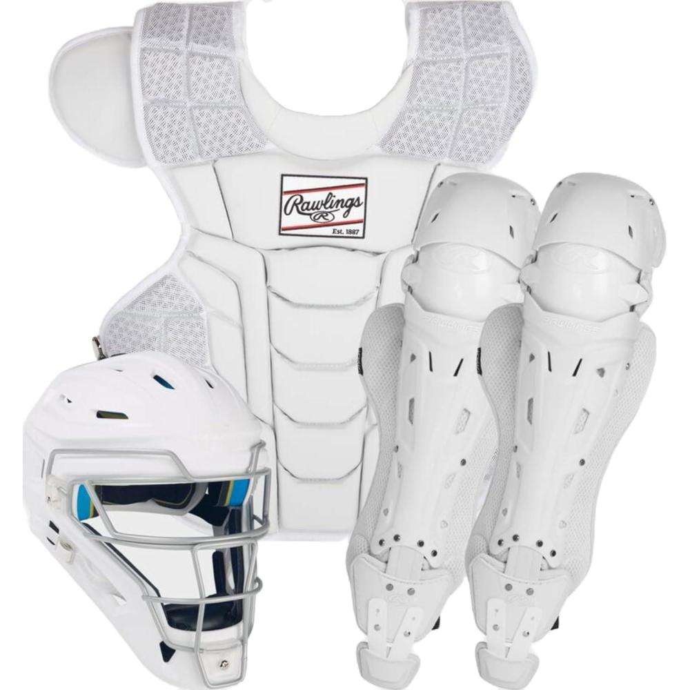 imageRawlings  MACH Series Cathers Set  Baseball  NOCSAE Certified  Adult amp Intermediate Sizing  Multiple ColorsWhite  White