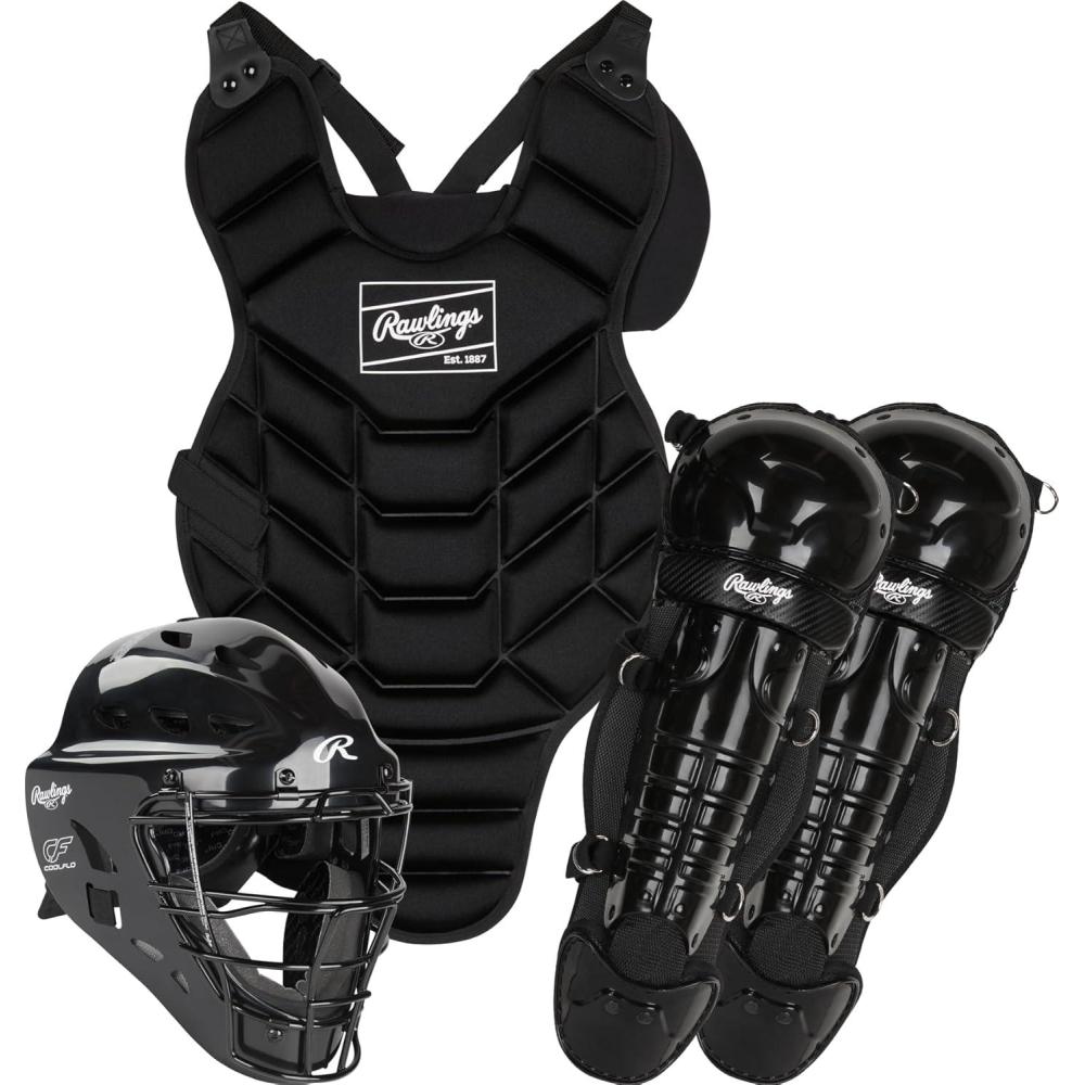 imageRawlings  Players Series Youth Catchers Set  Ages 612  Includes Facemask Chest Protector Leg GuardsBlack 20  Junior