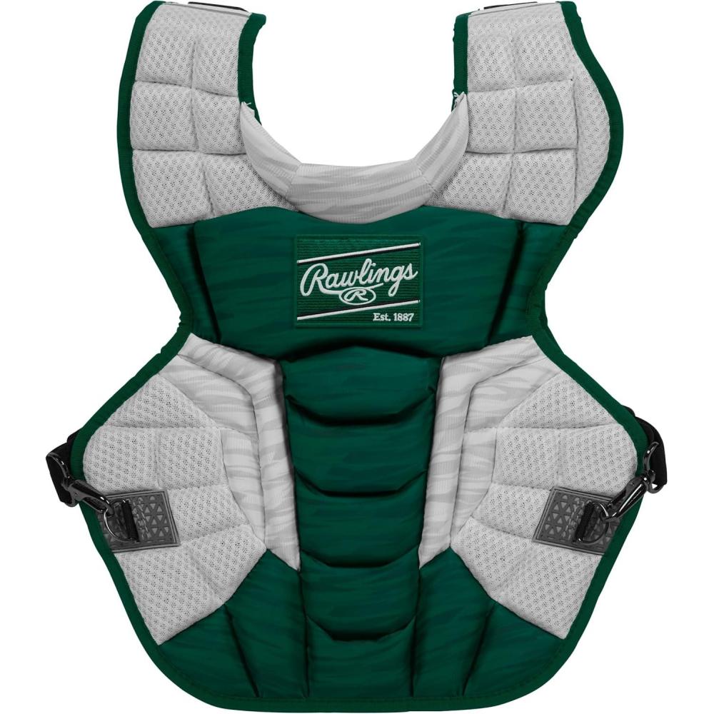 imageRawlings  Velo 20 Catchers Chest Protector  Baseball  Adult amp Intermediate Sizing  Multiple ColorsDark GreenWhite