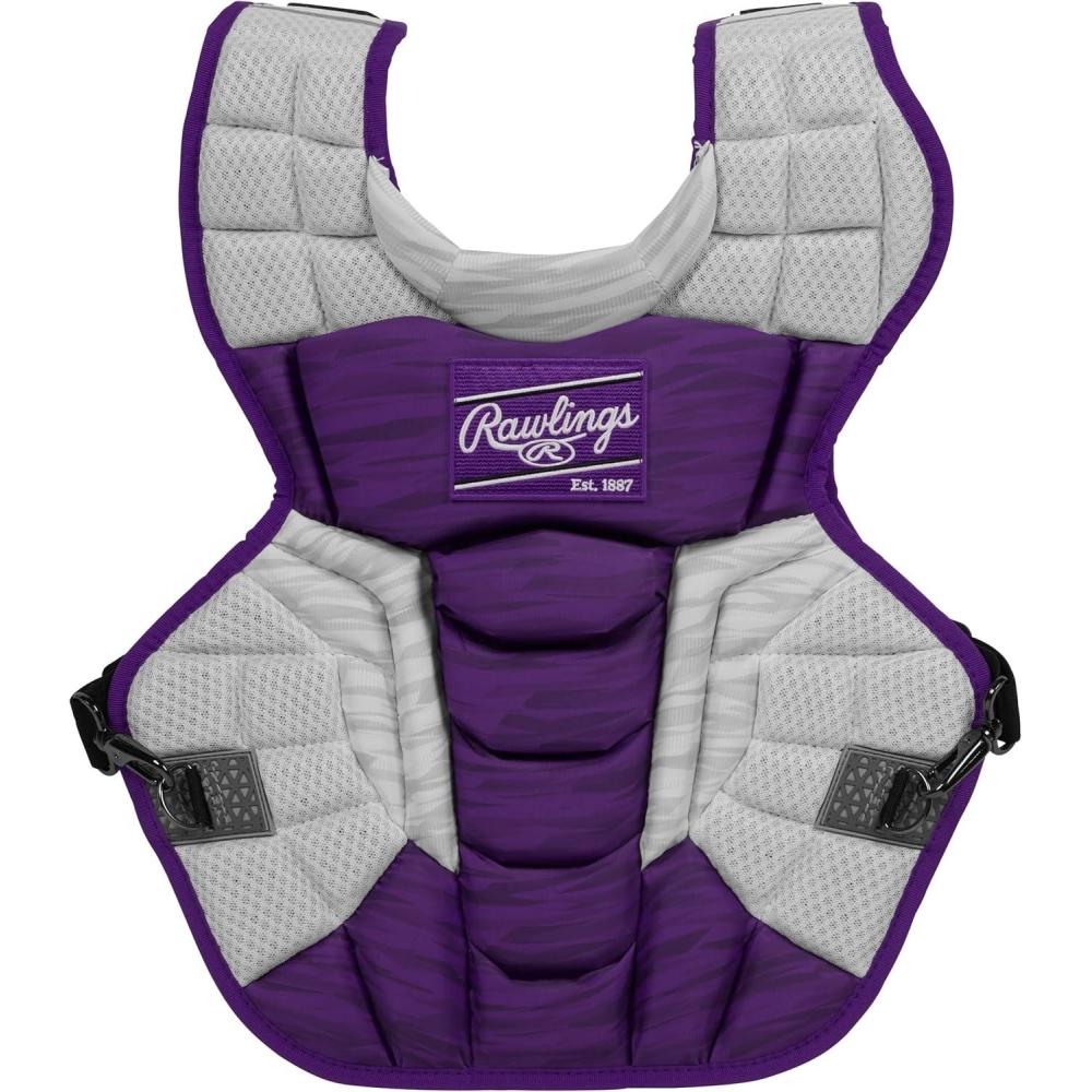 imageRawlings  Velo 20 Catchers Chest Protector  Baseball  Adult amp Intermediate Sizing  Multiple ColorsPurpleWhite
