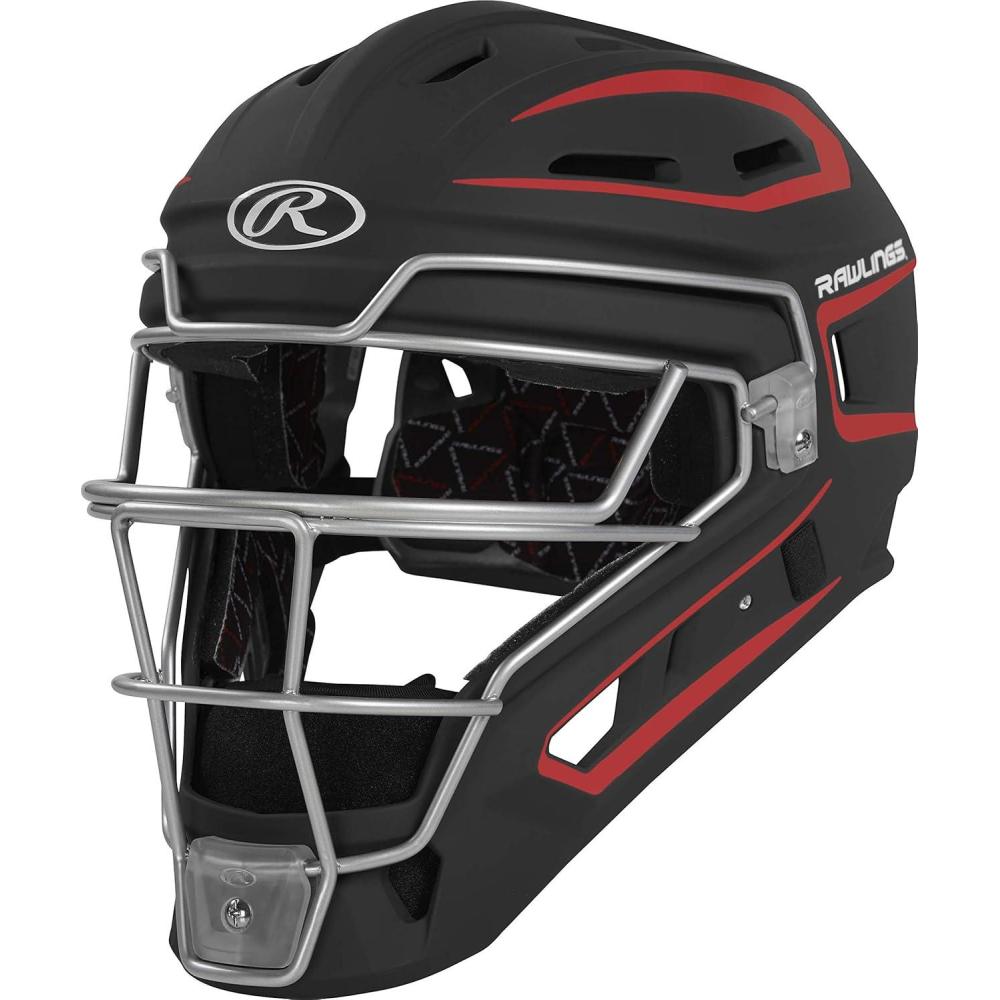 imageRawlings  Velo 20 Catchers Helmet  Baseball  Junior amp Senior Sizing  Multiple ColorsBlackScarlet