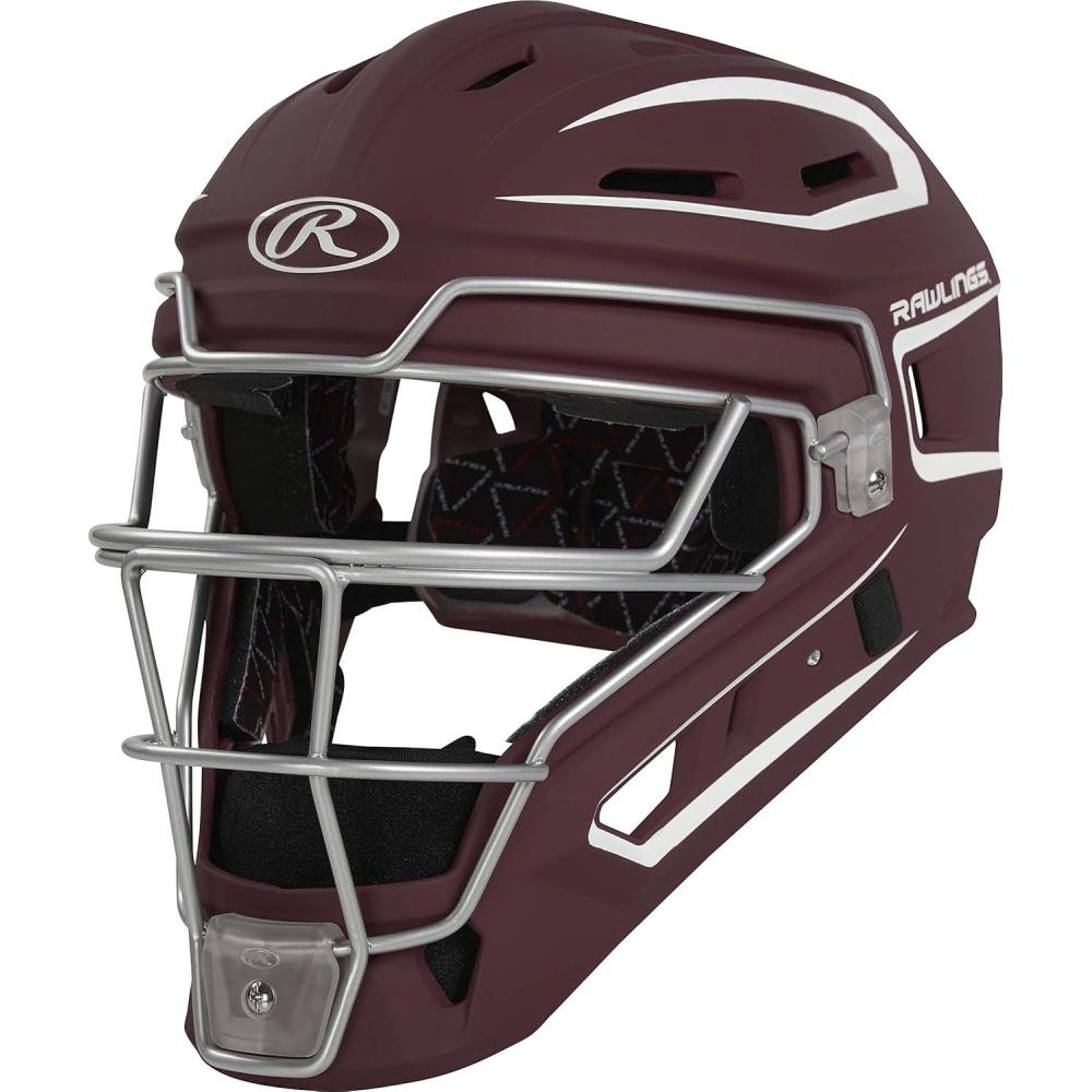 imageRawlings  Velo 20 Catchers Helmet  Baseball  Junior amp Senior Sizing  Multiple ColorsMaroonWhite
