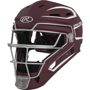 Rawlings | Velo 2.0 Catcher’s Helmet | Baseball | Junior & Senior Sizing | Multiple Colors(Maroon/White)