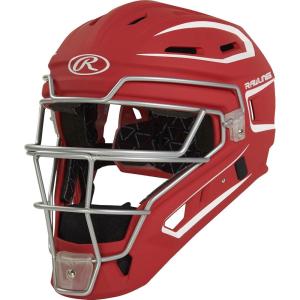 Rawlings | Velo 2.0 Catcher’s Helmet | Baseball | Junior & Senior Sizing | Multiple Colors(Scarlet/White)