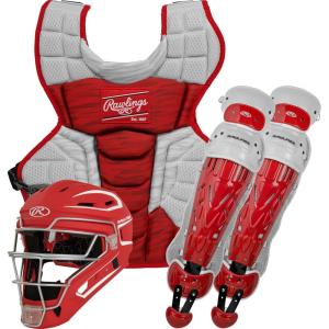 Rawlings | Velo 2.0 Catcher’s Set | Baseball | Multiple Sizes | Multiple Colors(Scarlet / White)