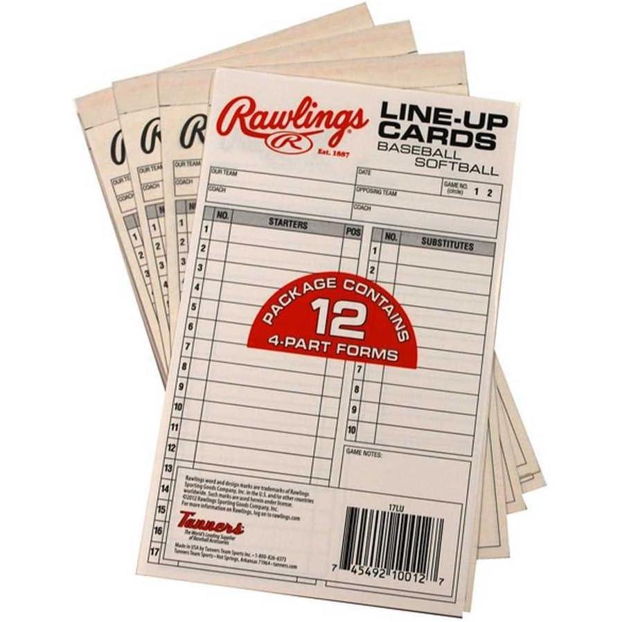 imageRawlings  SYSTEM17 Lineup Card Refill Pack  BaseballSoftball  FourPart Lineup Cards