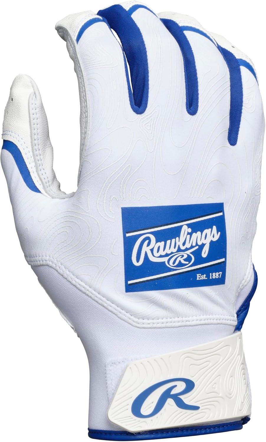 imageRawlings Clout Baseball Batting Gloves Adult Sizes Multiple ColorsWHITEROYAL