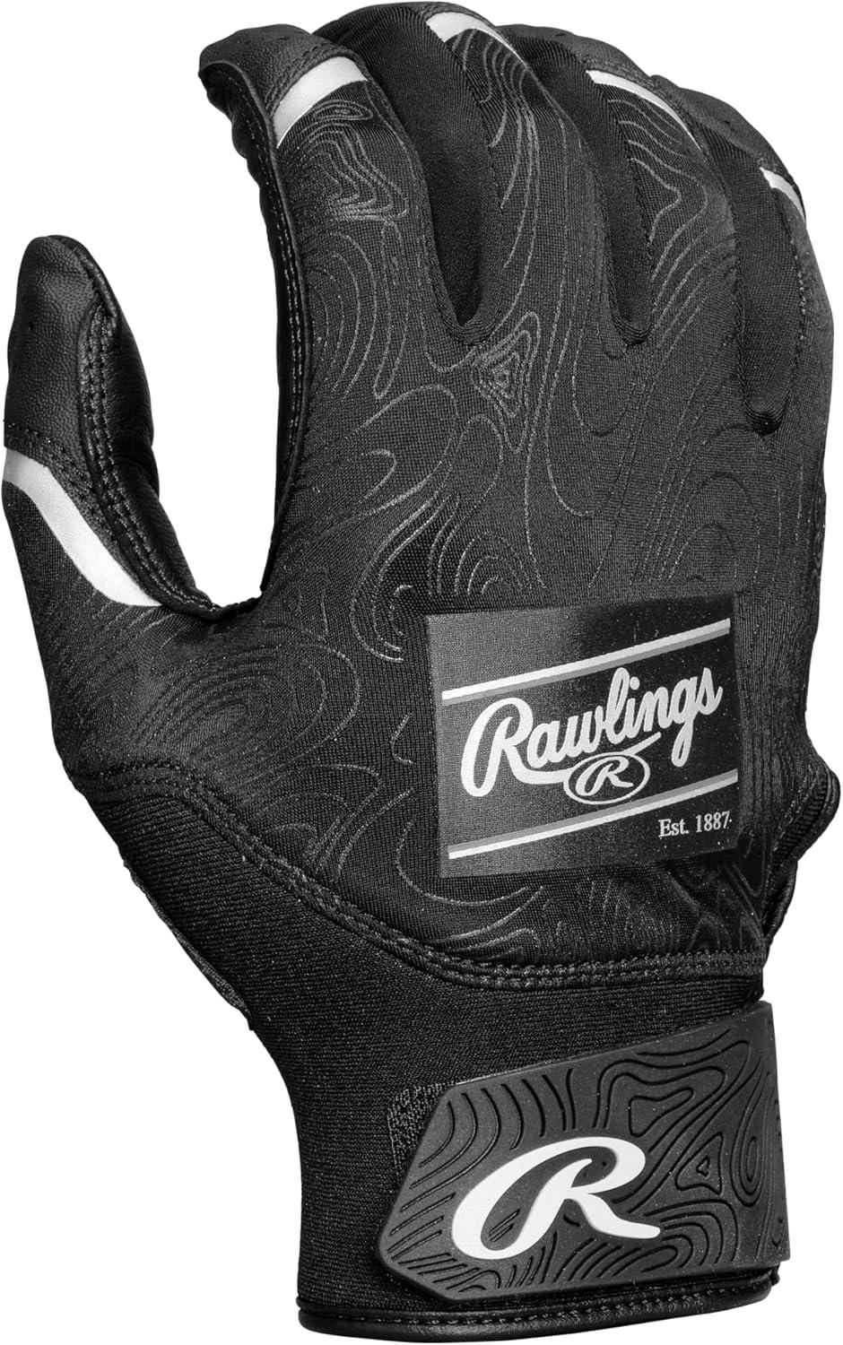imageRawlings  Clout Baseball Batting Gloves  Youth Sizes  Multiple ColorsBLACKBLACK